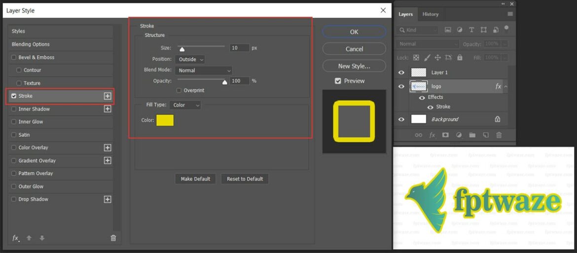 [6] How to use Layer style Photoshop - FPTwaze